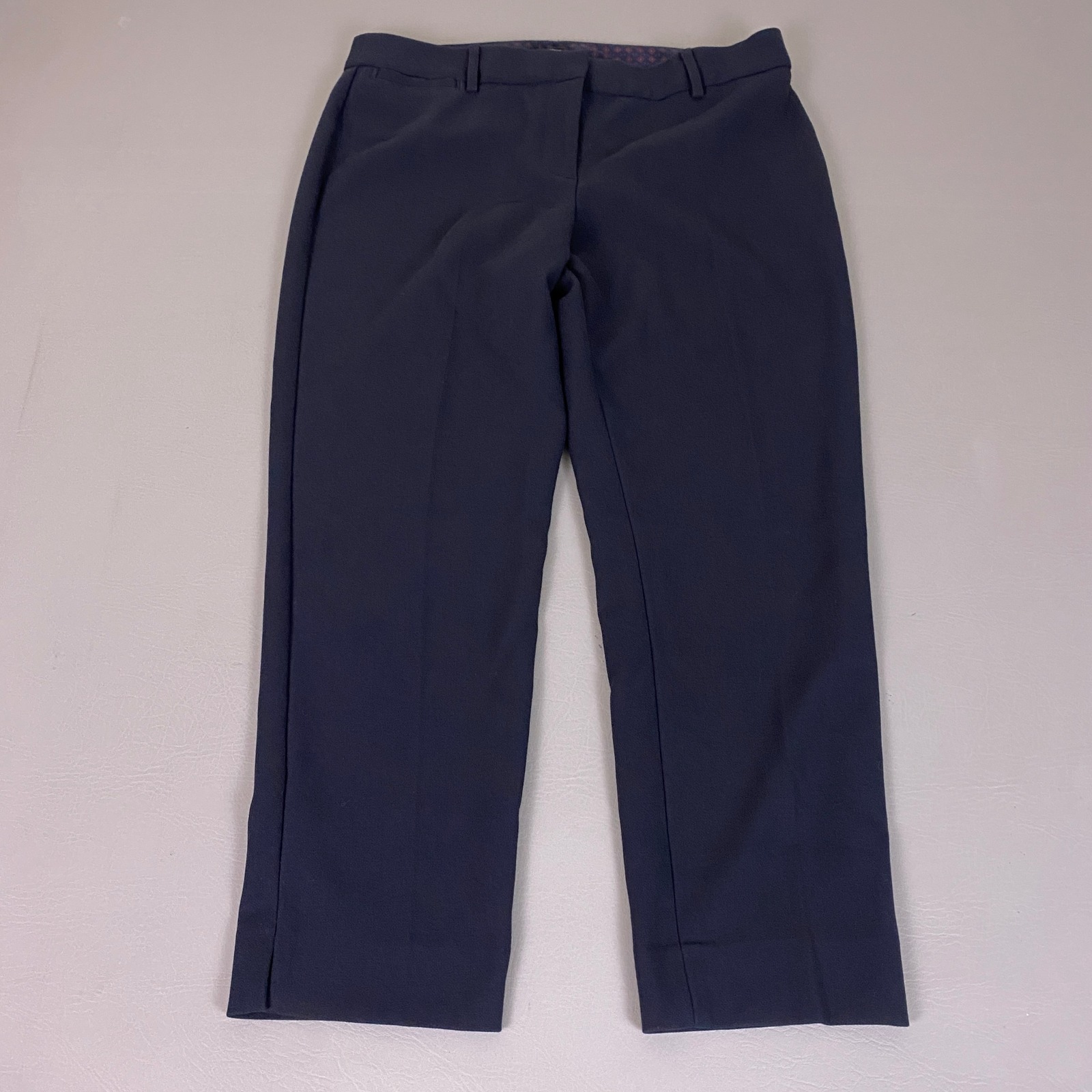 Talbots Hampshire Ankle Pants Womens 12p Petite Navy Blue Slim Leg Stretch Work